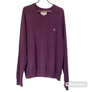 VTG 80/90s Original Penguin Munsingswear Mens Cotton V-Neck Sweater-Preppy-XL